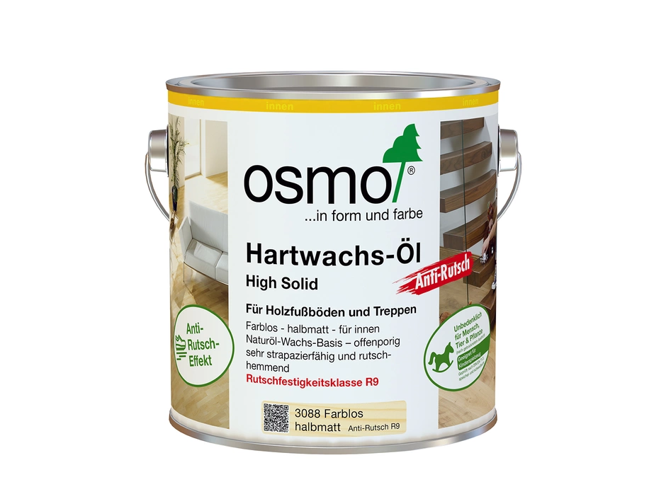 Osmo Hartwachs-Öl Anti-Rutsch Extra Farblos Seidenmatt 10 L