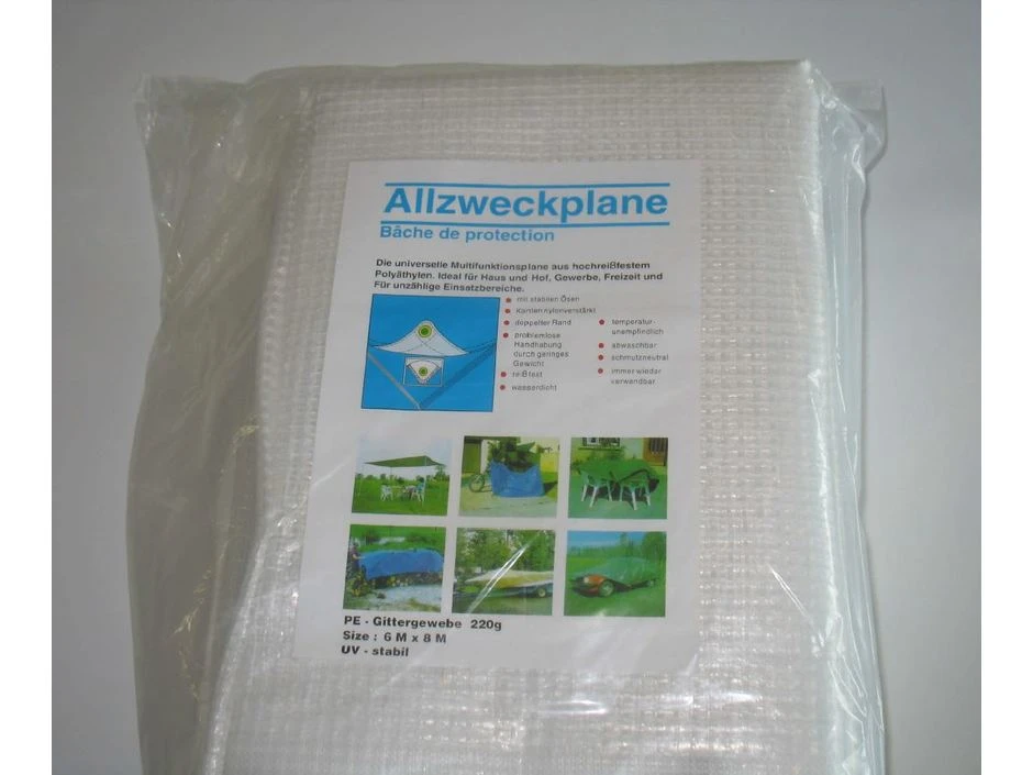 NUD Gitterplane Transparent 4/ 6m Mit Randverstärkung & Messingösen